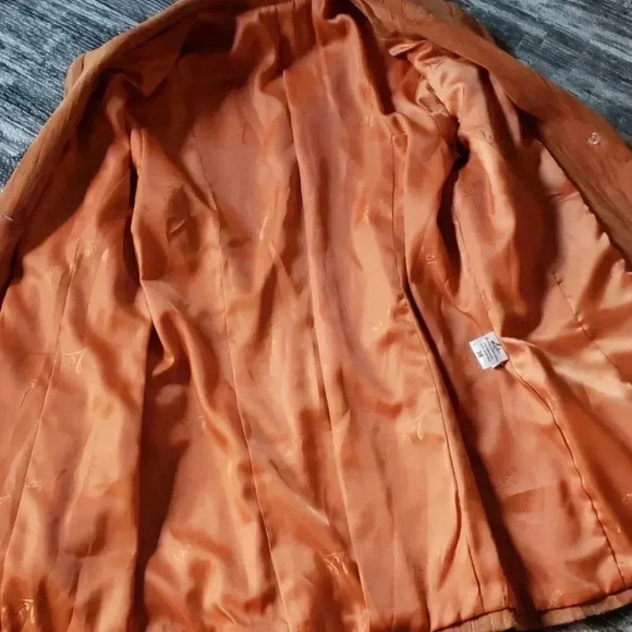 Vintage 80s Suede leather Blazer Padded shoulder Coat Jacket Rare! - Picture 6 of 8